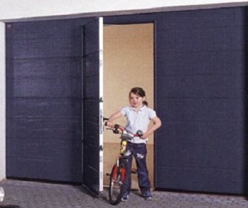 Hormann sectional door with a wicket door built in